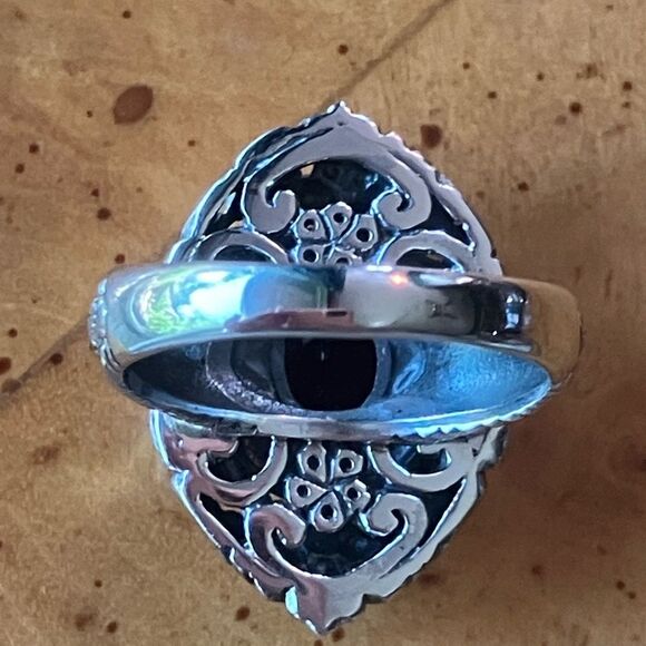 Moroccan Amethyst Sterling Silver Artistic Dragonfly Ring Size 9 - Picture 5 of 9